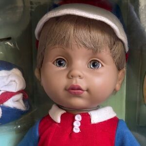 Vintage Baby So Beautiful Rare Boy Doll in Red and Blue Outfit In Original Box